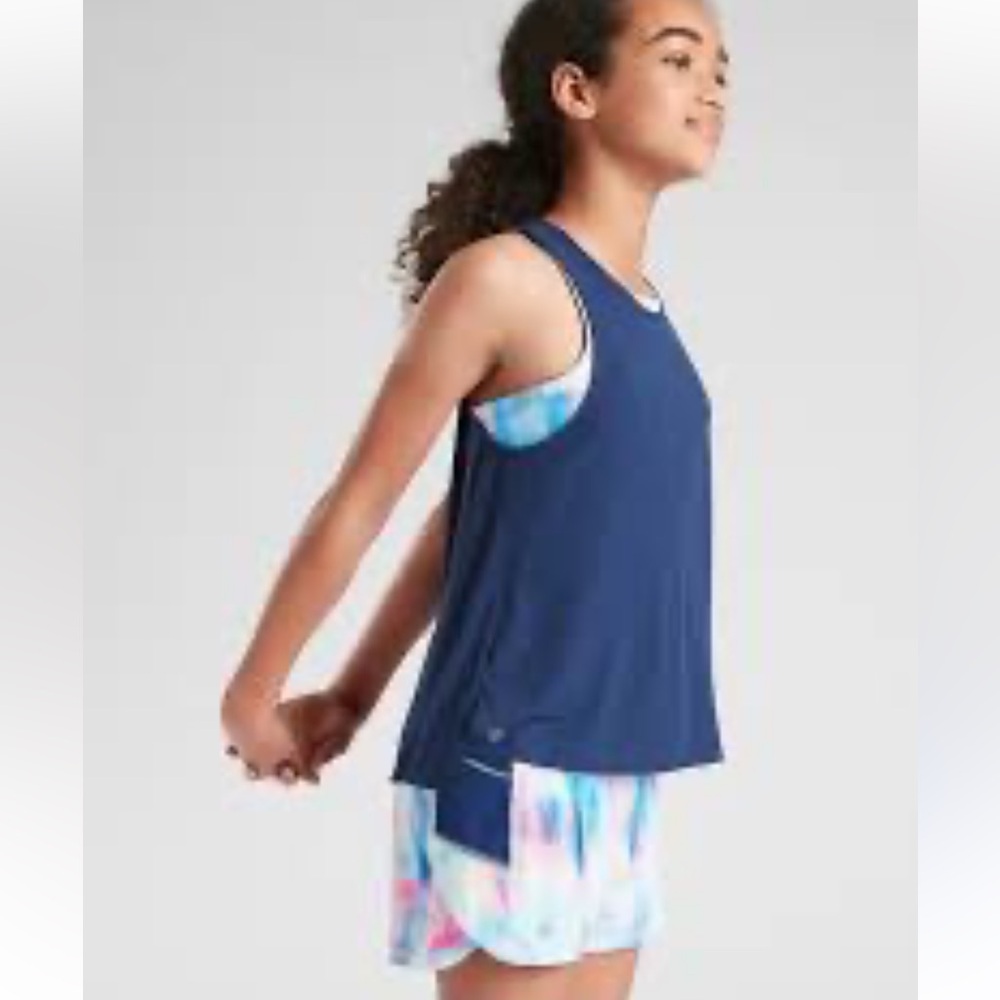 Athleta Girl Tale Two Tank Top Navy Blue size L / 12